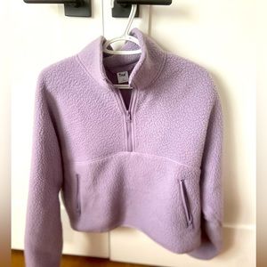 TNA (Aritzia) purple fleece crop top